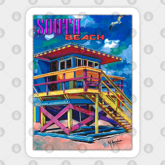 South Beach Lifeguard Stand Sticker by marengo